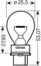 Лампа накаливания OSRAM 3156 (фонарь указателя поворота, противотуманная фара, внутреннее освещение, стояночные огни / габаритные фонари, фонарь освещения номерного знака)