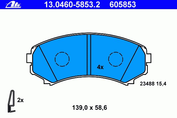 Тормозные колодки ATE 13.0460-5853.2