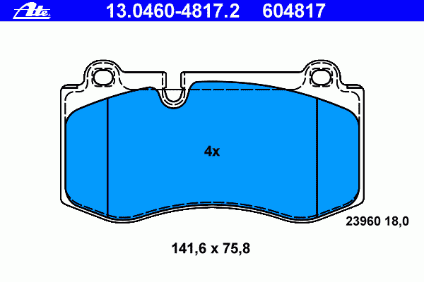 Тормозные колодки ATE 13.0460-4817.2