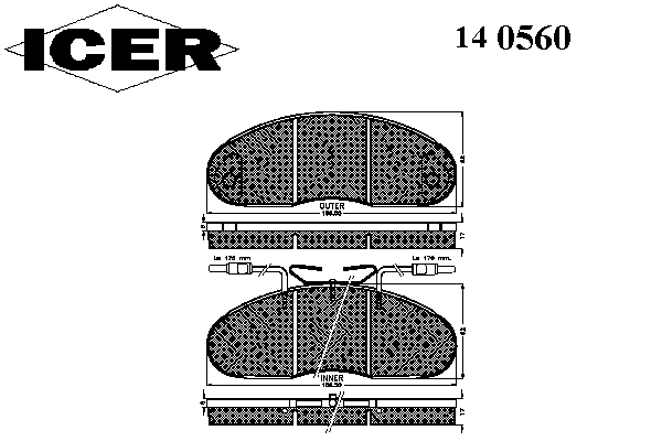 Тормозные колодки ICER 140560