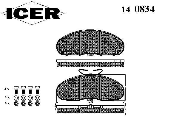 Тормозные колодки ICER 140834