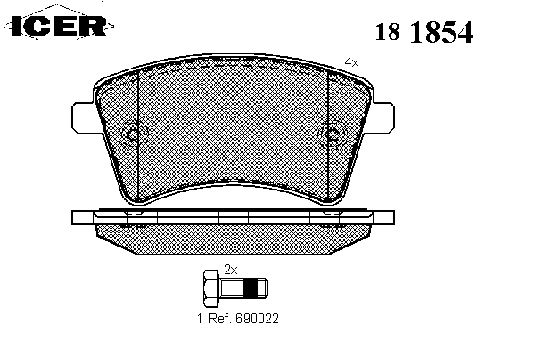 Тормозные колодки ICER 181854