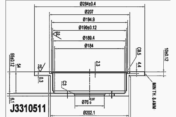 Тормозной диск NIPPARTS J3310511