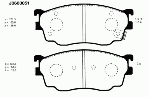 Тормозные колодки NIPPARTS J3603051