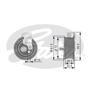 Натяжной ролик ремня ГРМ GATES T43065