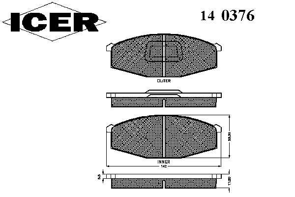 Тормозные колодки ICER 140376