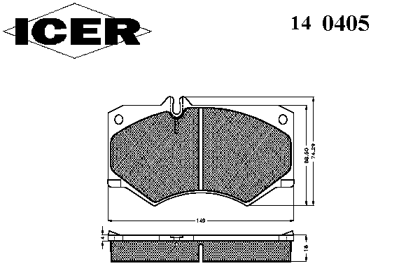 Тормозные колодки ICER 140405