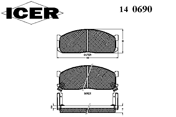 Тормозные колодки ICER 140690