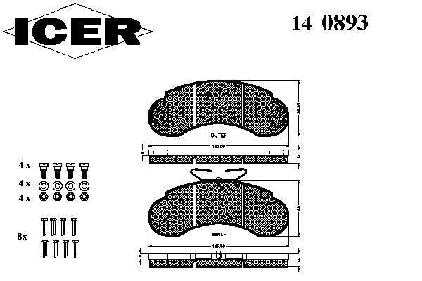 Тормозные колодки ICER 140893