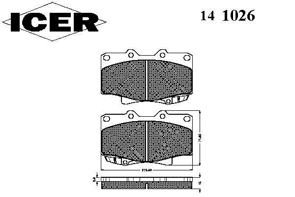 Тормозные колодки ICER 141026
