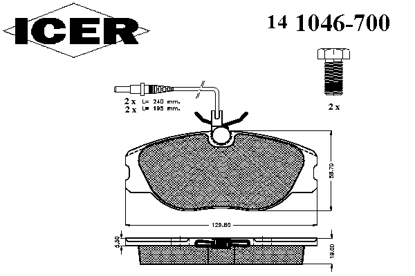 Тормозные колодки ICER 141046-700