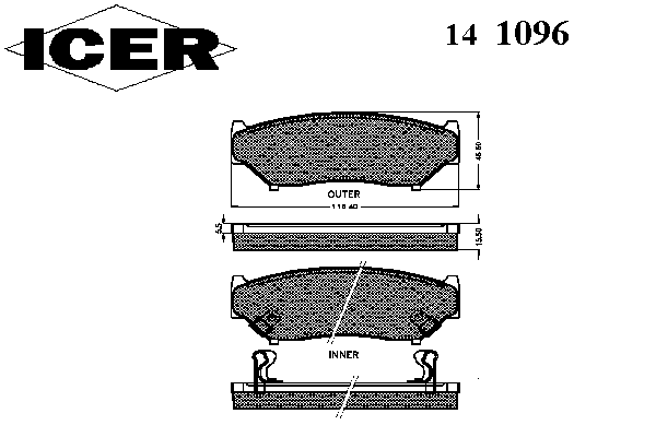 Тормозные колодки ICER 141096