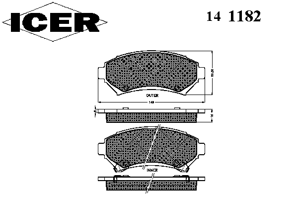 Тормозные колодки ICER 141182