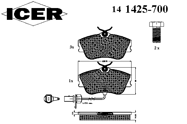 Тормозные колодки ICER 141425-700