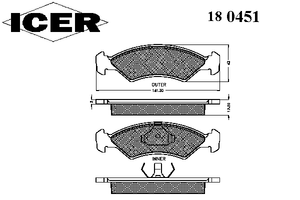 Тормозные колодки ICER 180451