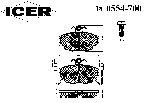 Тормозные колодки ICER 180554-700