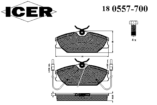 Тормозные колодки ICER 180557-700