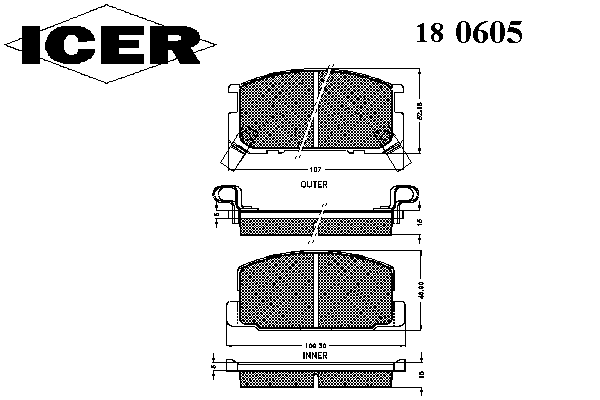 Тормозные колодки ICER 180605