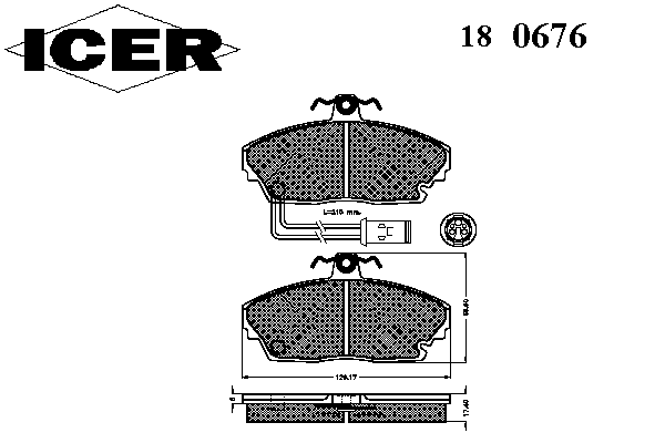 Тормозные колодки ICER 180676