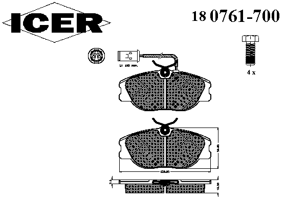 Тормозные колодки ICER 180761-700