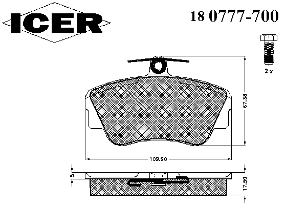 Тормозные колодки ICER 180777-700