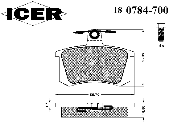 Тормозные колодки ICER 180784-700