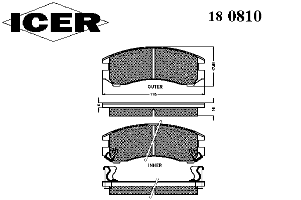 Тормозные колодки ICER 180810