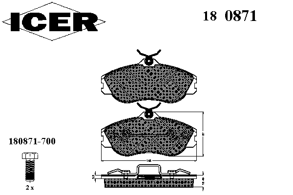 Тормозные колодки ICER 180871