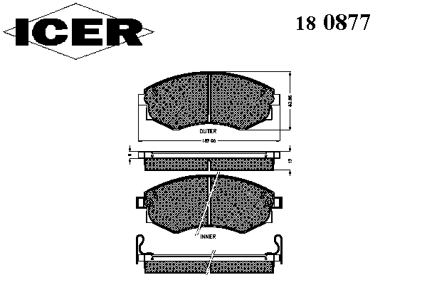 Гальмівні колодки ICER 180877