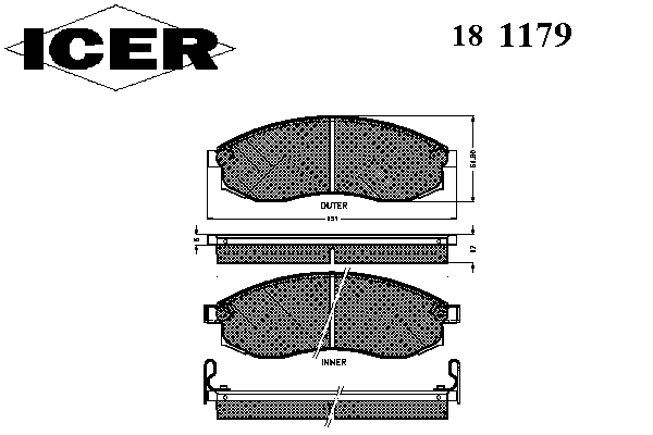 Тормозные колодки ICER 181179
