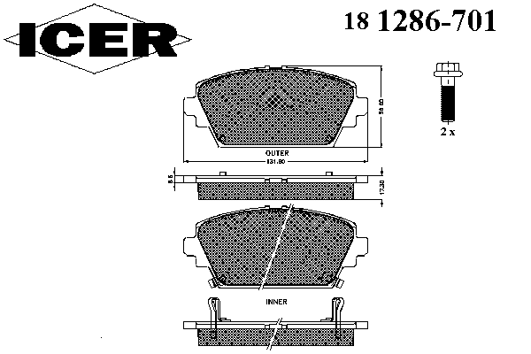 Тормозные колодки ICER 181286-701