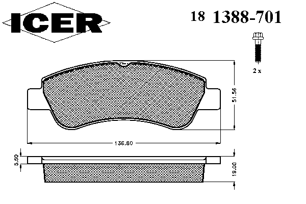 Тормозные колодки ICER 181388-701