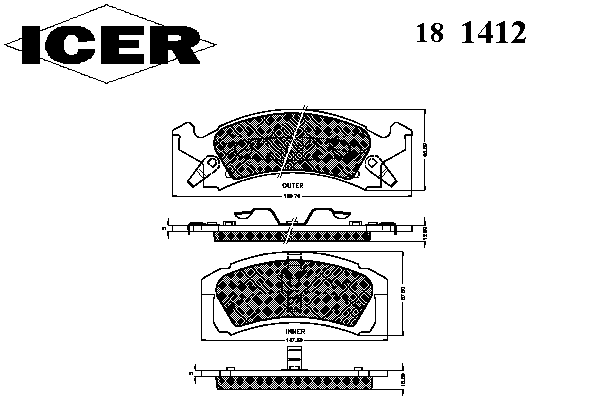 Тормозные колодки ICER 181412