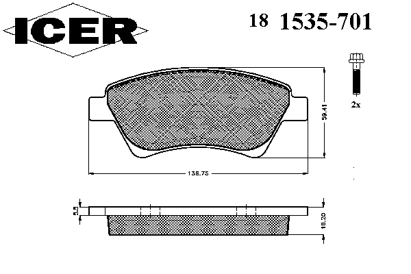 Тормозные колодки ICER 181535-701