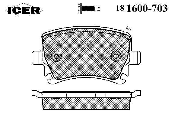 Тормозные колодки ICER 181600-703