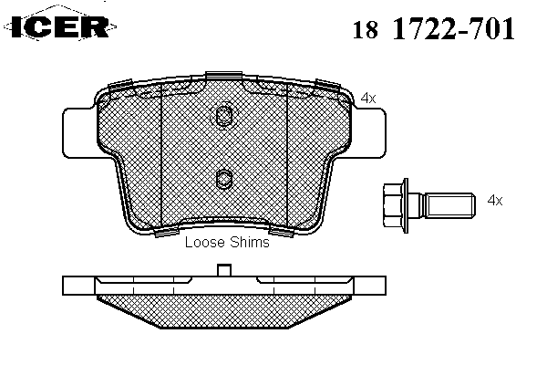 Тормозные колодки ICER 181722-701