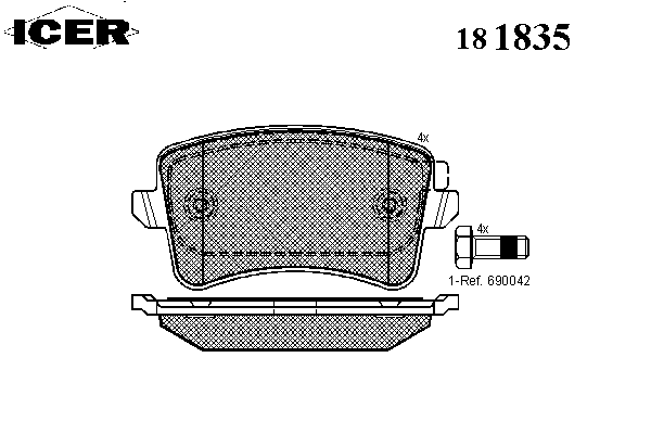 Тормозные колодки ICER 181835