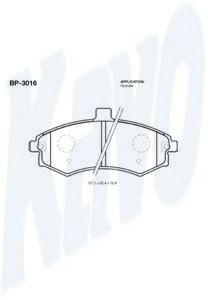 Тормозные колодки KAVO PARTS BP-3016