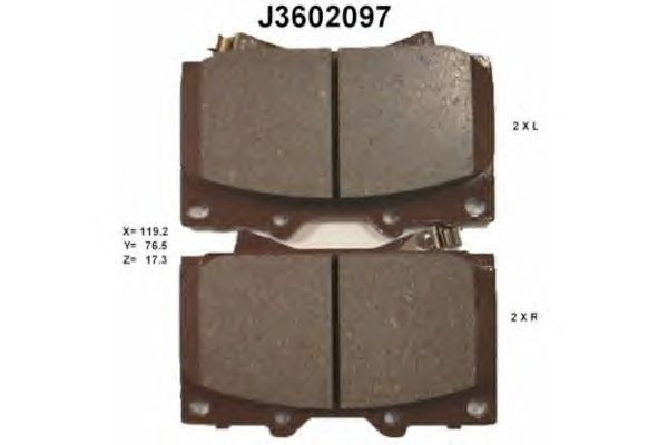 Тормозные колодки NIPPARTS J3602097