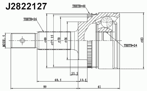 Комплект ШРКШ NIPPARTS J2822127