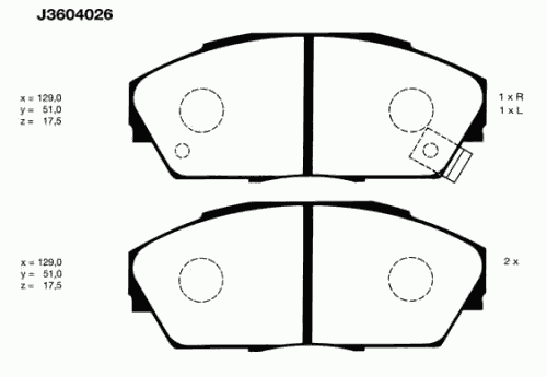 Тормозные колодки NIPPARTS J3604026