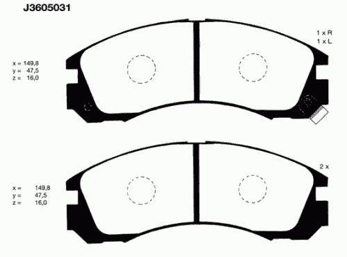 Тормозные колодки NIPPARTS J3605031