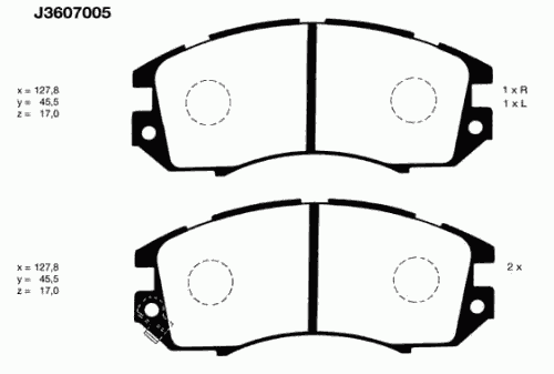 Тормозные колодки NIPPARTS J3607005