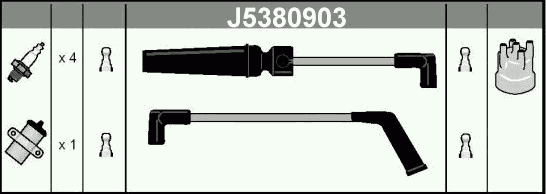 Комплект высоковольтных проводов NIPPARTS J5380903