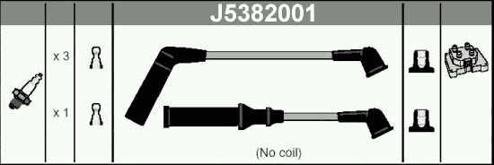 Комплект высоковольтных проводов NIPPARTS J5382001