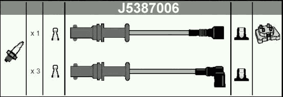 Комплект высоковольтных проводов NIPPARTS J5387006