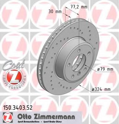 Гальмівний диск ZIMMERMANN 150.3403.52