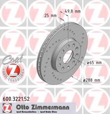 Тормозной диск ZIMMERMANN 600.3221.52