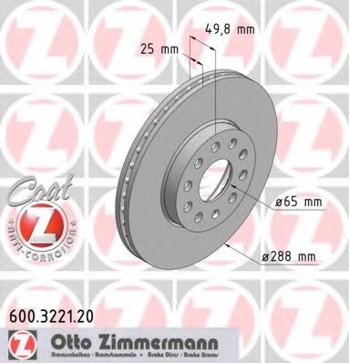 Гальмівний диск ZIMMERMANN 600.3221.20