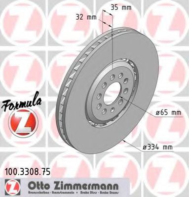 Гальмівний диск ZIMMERMANN 100.3308.75
